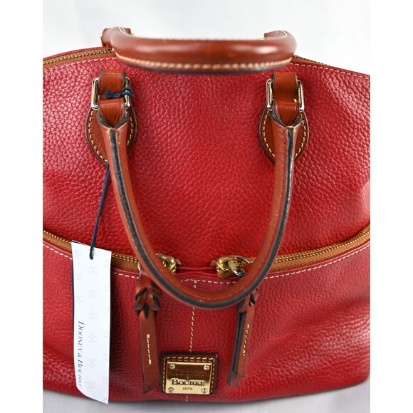 Dooney & Bourke Dillen Double Pocket Satchel R2224 Red - Picture 7 of 16